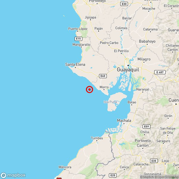 Sismo cerca de Playas, Guayas, este martes 17 de diciembre del 2024