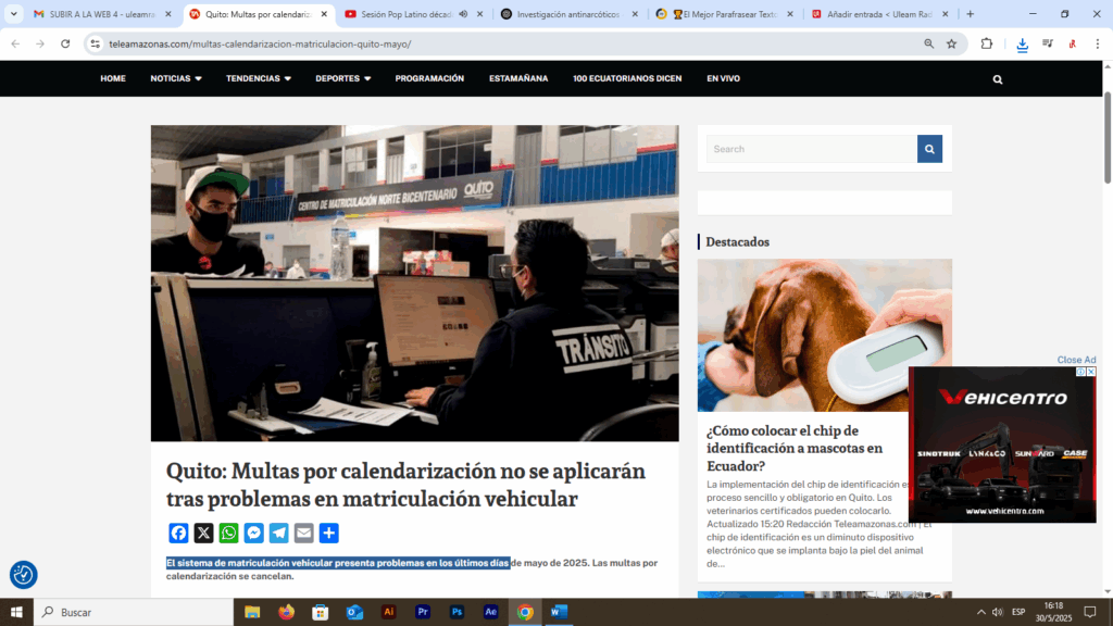 Quito: Multas por calendarización no se aplicarán tras problemas en matriculación vehicular