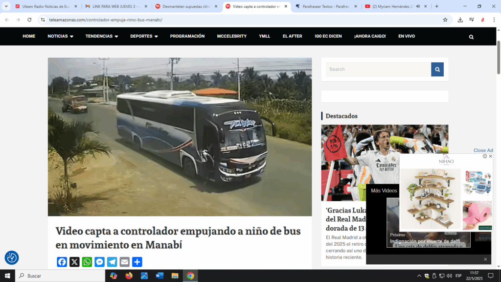 Video capta a controlador empujando a niño de bus en movimiento en Manabí 4 Video capta a controlador empujando a niño de bus en movimiento en Manabí