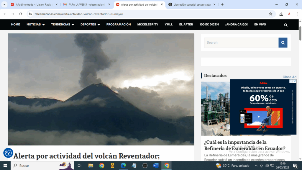 Alerta por actividad del volcán Reventador; Geofísico reporta nubes de gas y ceniza 3 Alerta por actividad del volcán Reventador; Geofísico reporta nubes de gas y ceniza