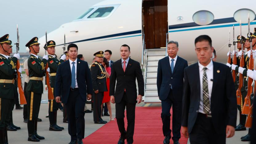 Presidente Noboa llegó a China para buscar financiamiento e inversiones para Ecuador