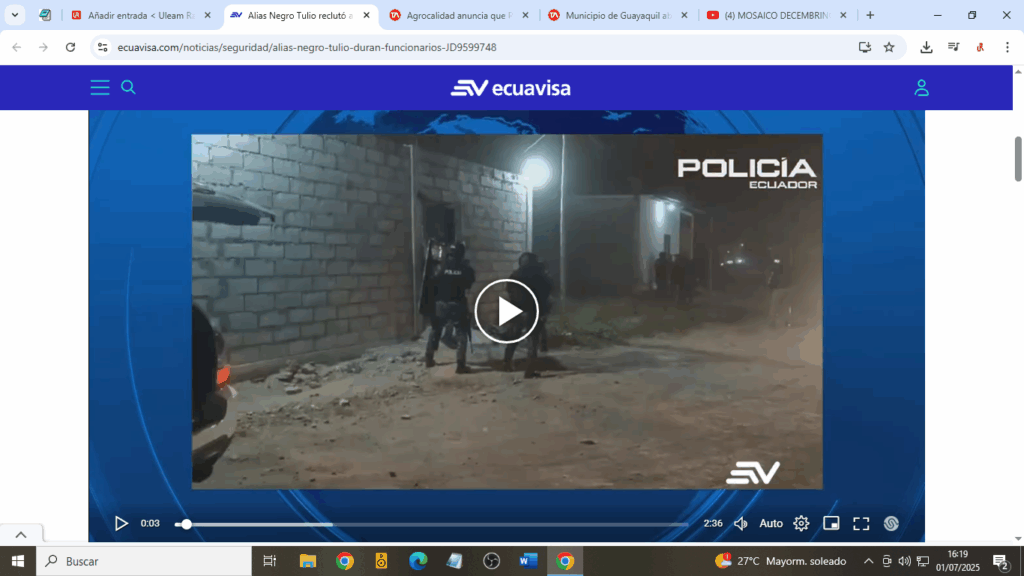 Alias Negro Tulio reclutó a ocho funcionarios de cuatro instituciones de Durán para obtener contratos