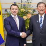 Noboa se reunió con el primer ministro de Japón para afianzar la apertura comercial