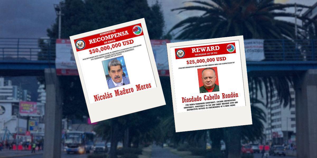 Carteles con recompensa por Nicolás Maduro se observan en Quito