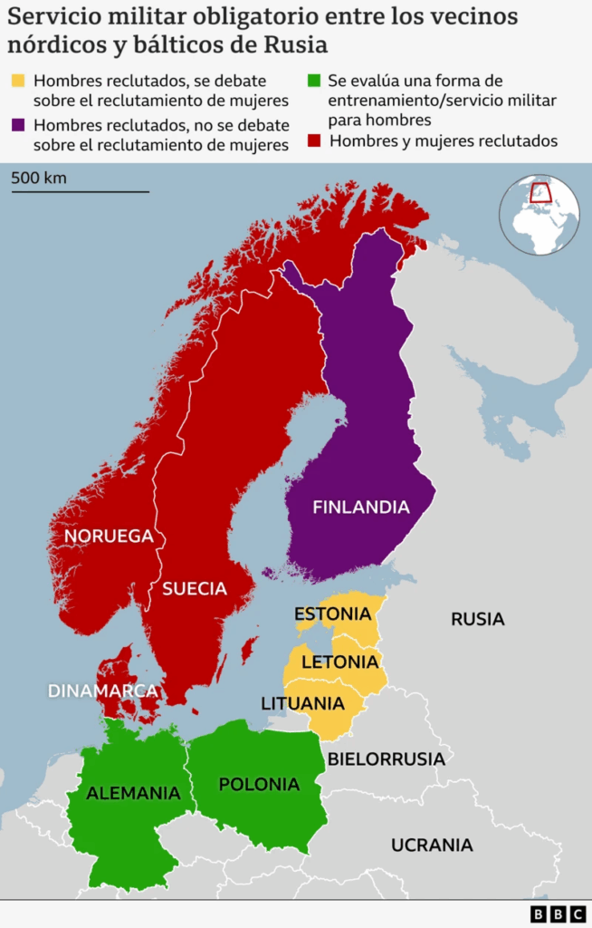 Los países de Europa que decidieron (o debaten) el ingreso de mujeres al servicio militar ante la amenaza de una agresión de Rusi