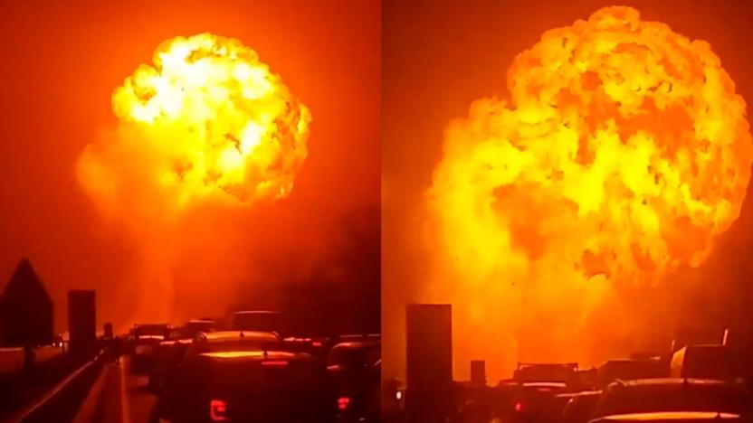 Camión cisterna explota en transitada autopista de Teano en Italia; hay dos personas heridas