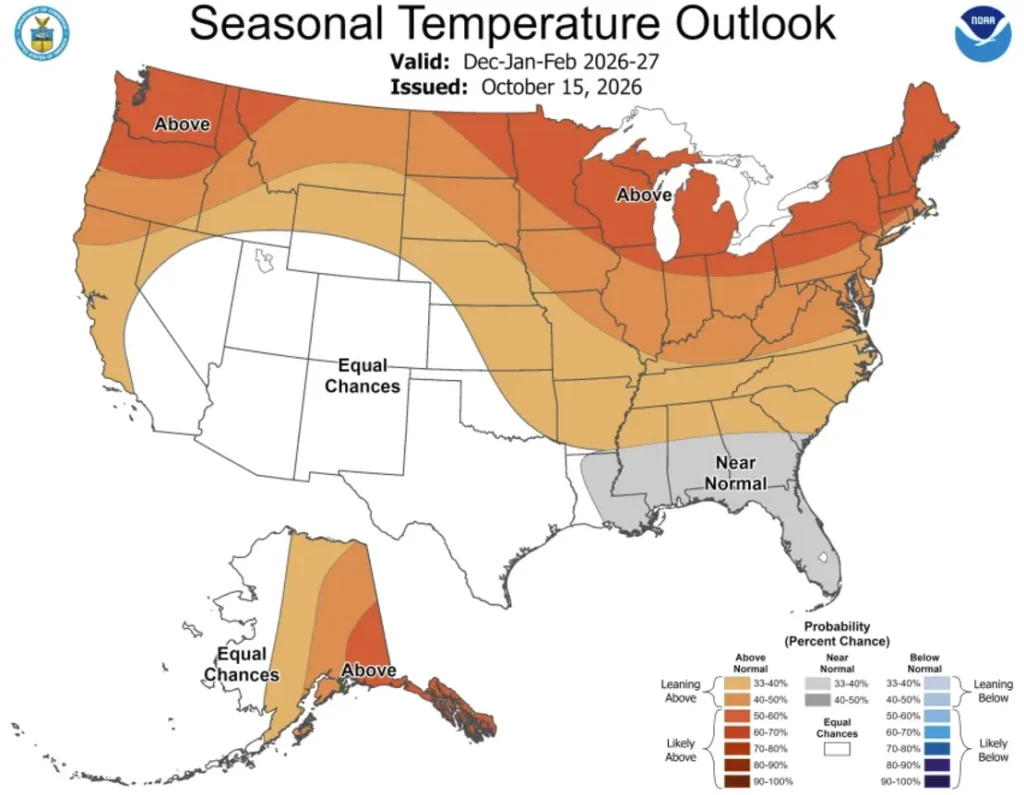 Se acerca el invierno con un pronóstico de tormentas fuertes en EE.UU. por el “súper El Niño”. Aquí las predicciones calor 20261015211502623